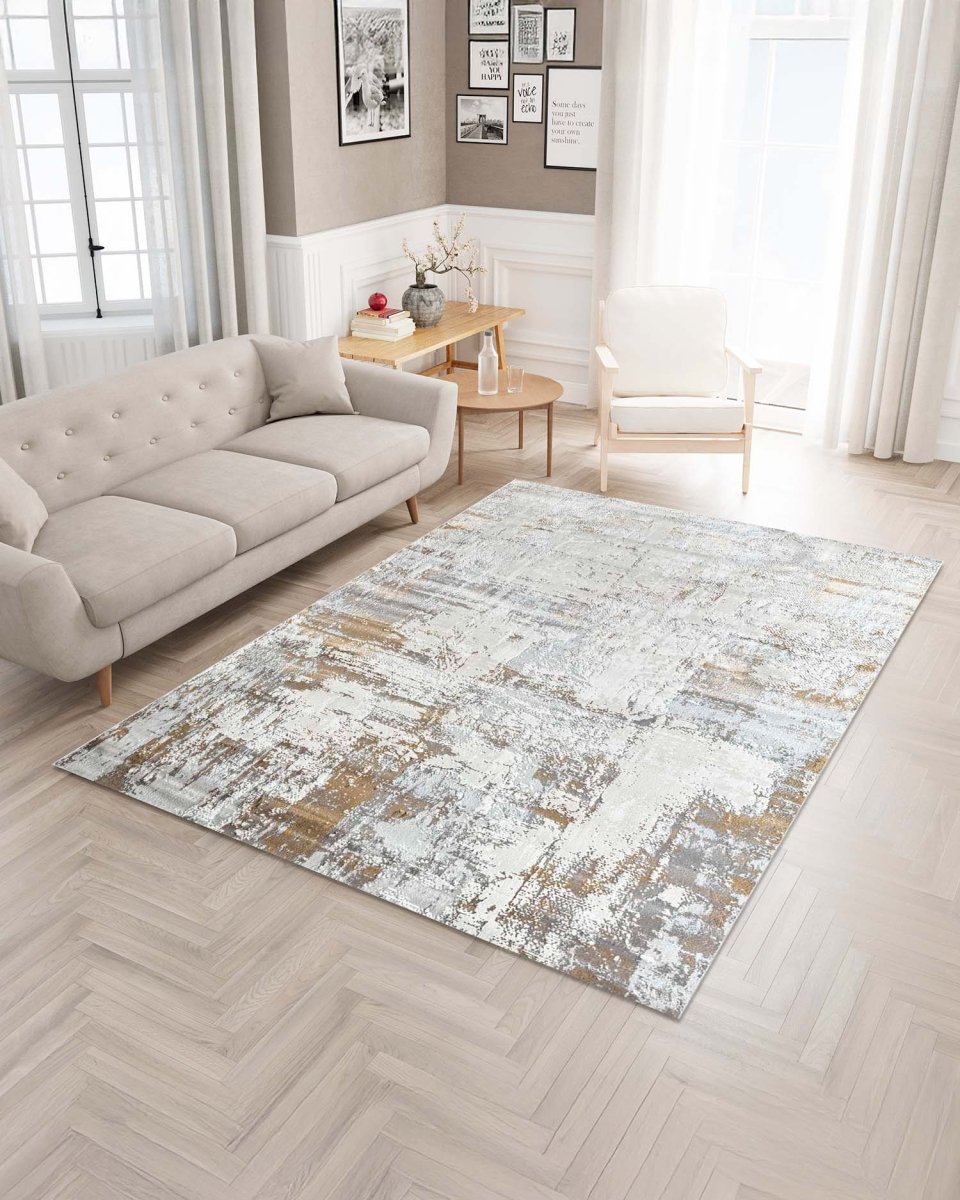 Alfombra Arte 8064 Blanco Dorado Kodaz Carpet