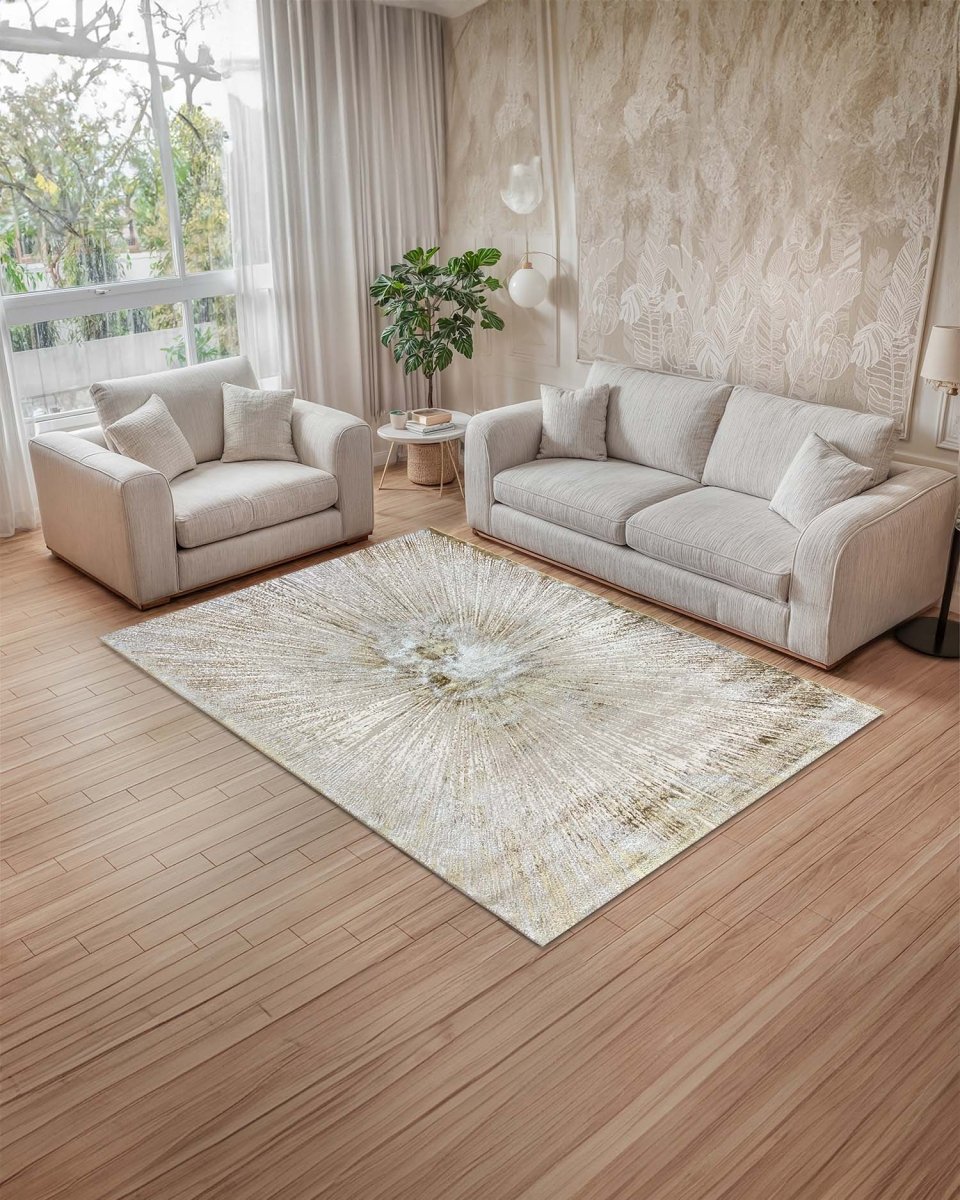Alfombra Arte 8502A Blanco Dorado Kodaz Carpet