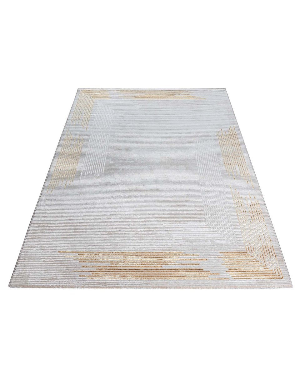 Alfombra Gamma 517A Blanco Dorado Kodaz Carpet