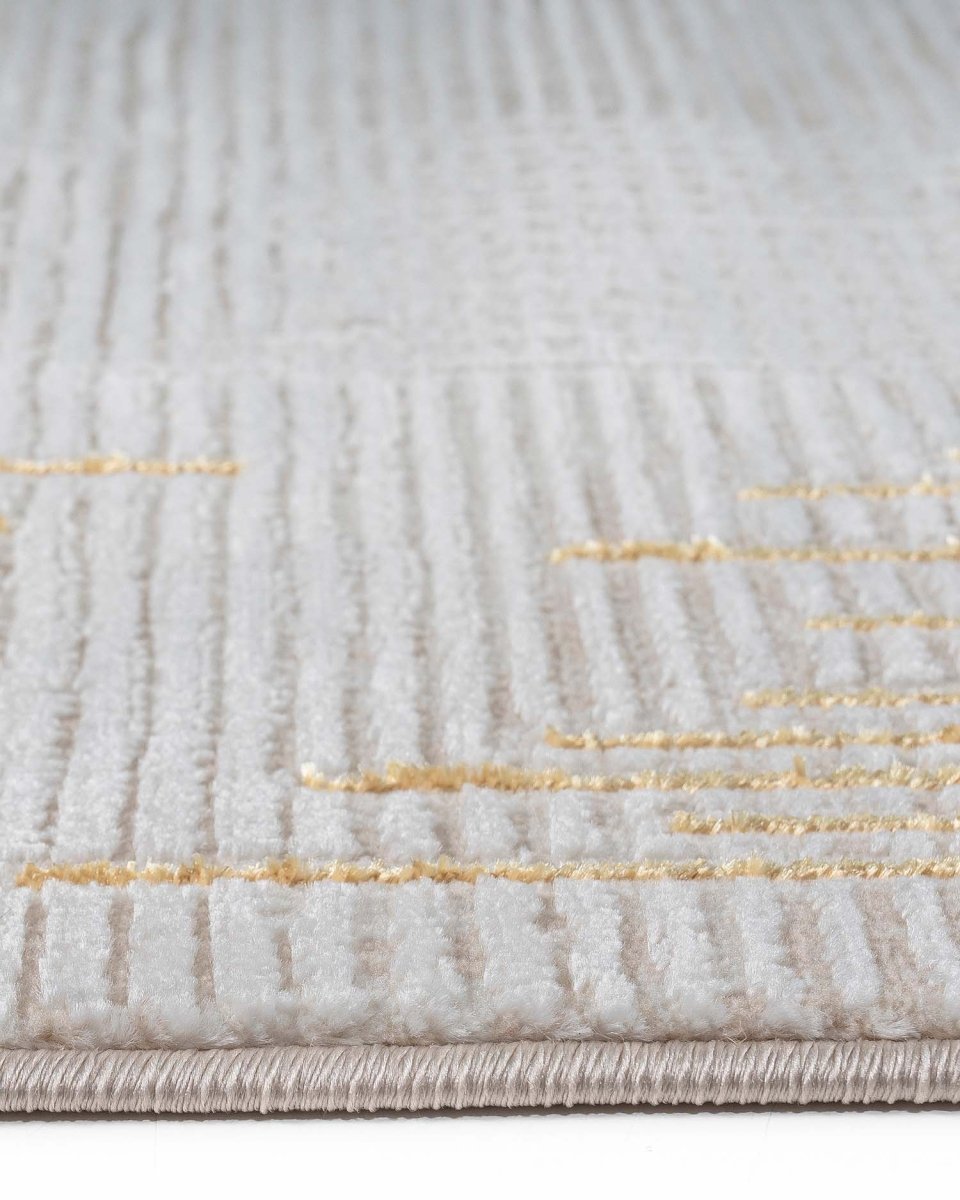 Alfombra Gamma 517A Blanco Dorado Kodaz Carpet