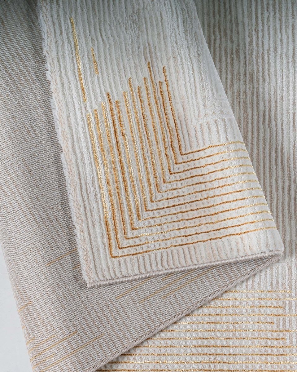 Alfombra Gamma 517A Blanco Dorado Kodaz Carpet