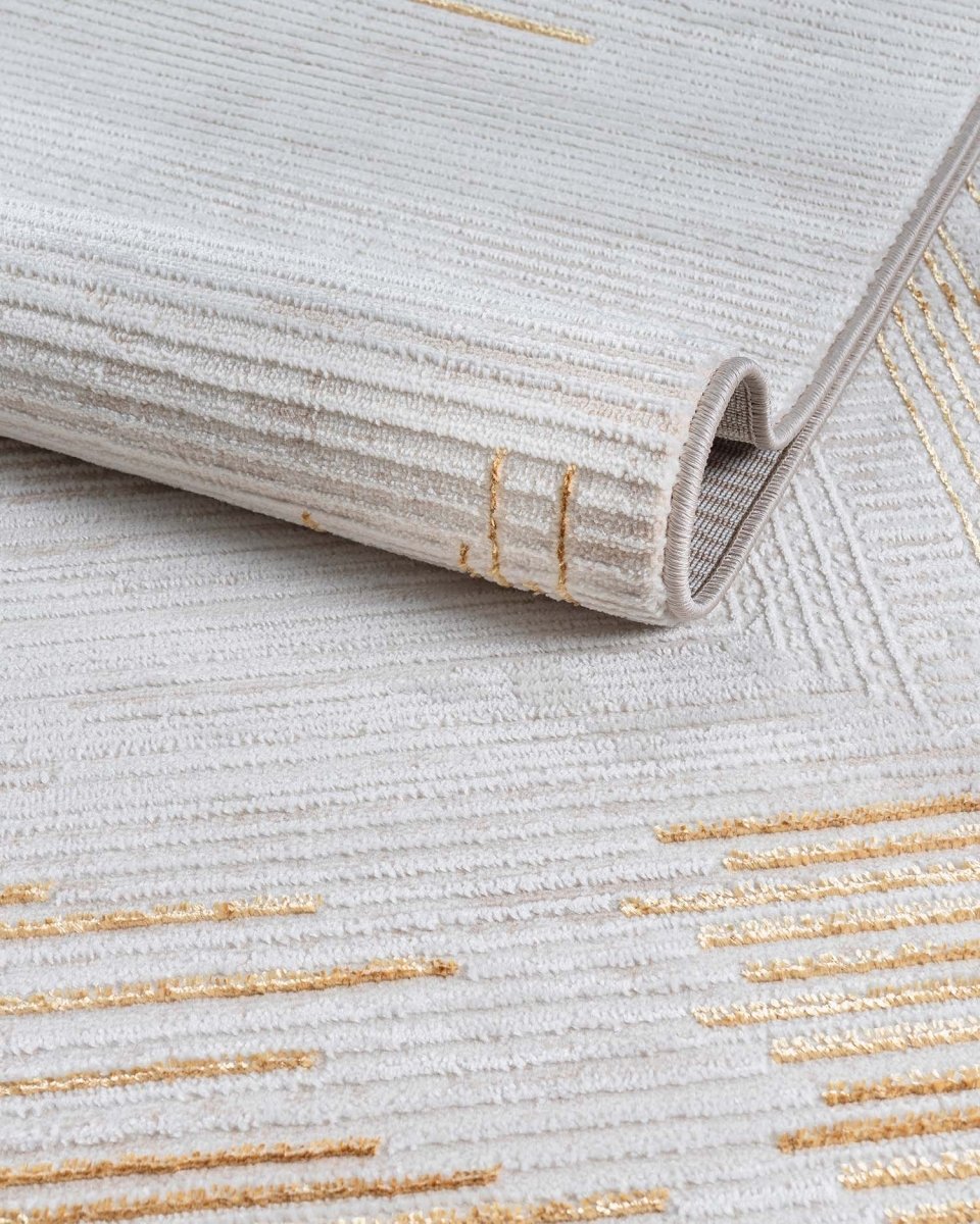 Alfombra Gamma 517A Blanco Dorado Kodaz Carpet