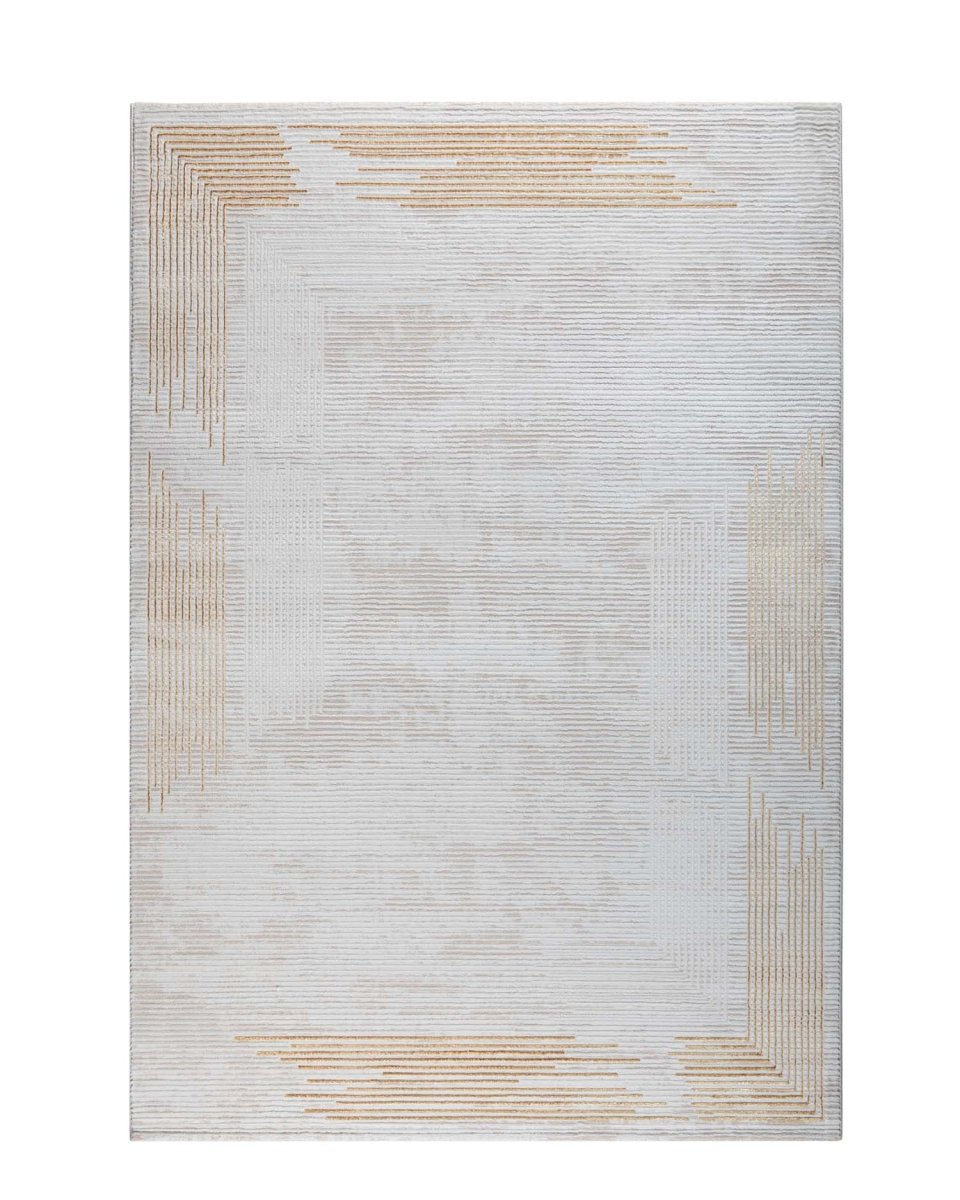 Alfombra Gamma 517A Blanco Dorado Kodaz Carpet