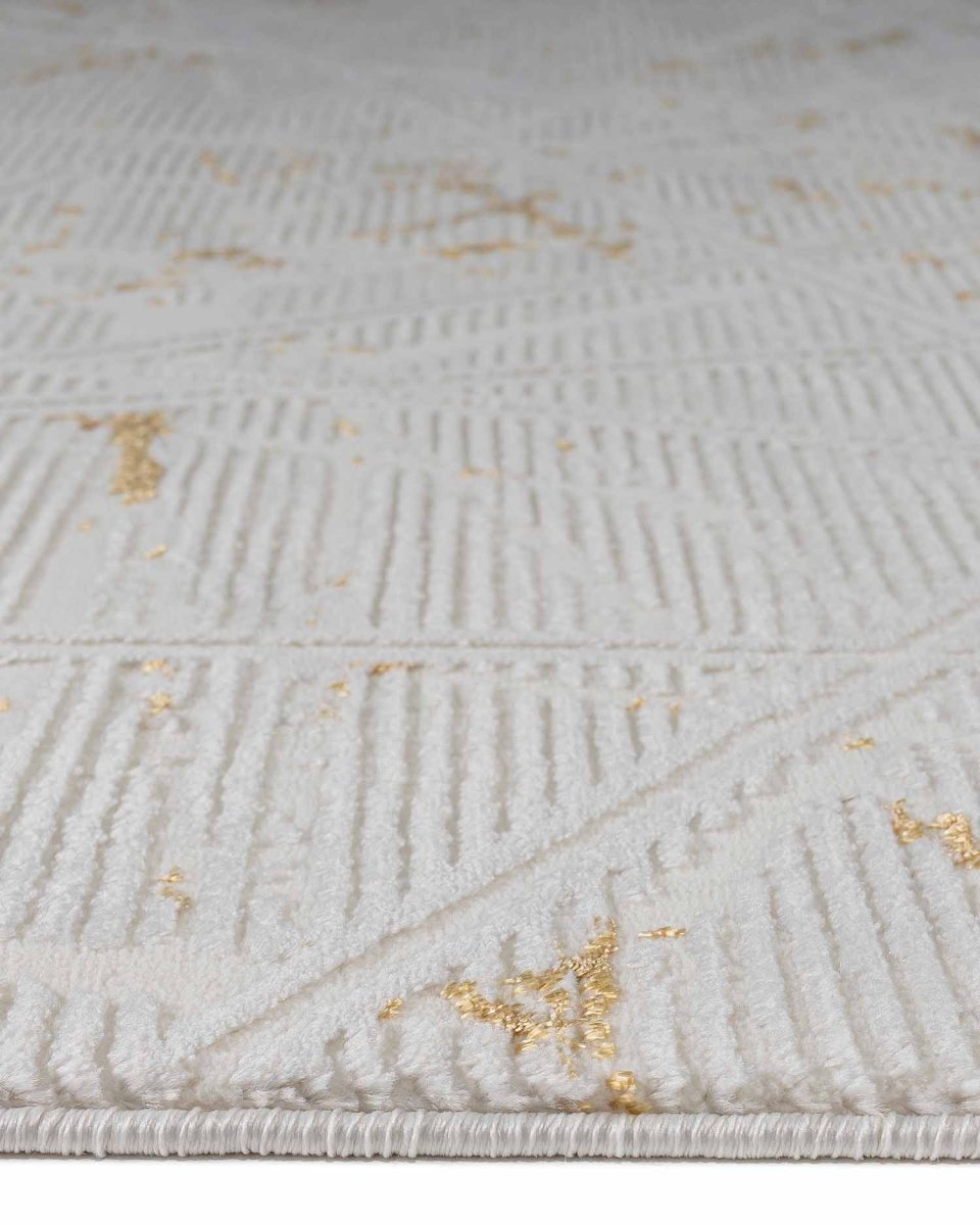 Alfombra Gamma 684A Blanco Dorado Kodaz Carpet
