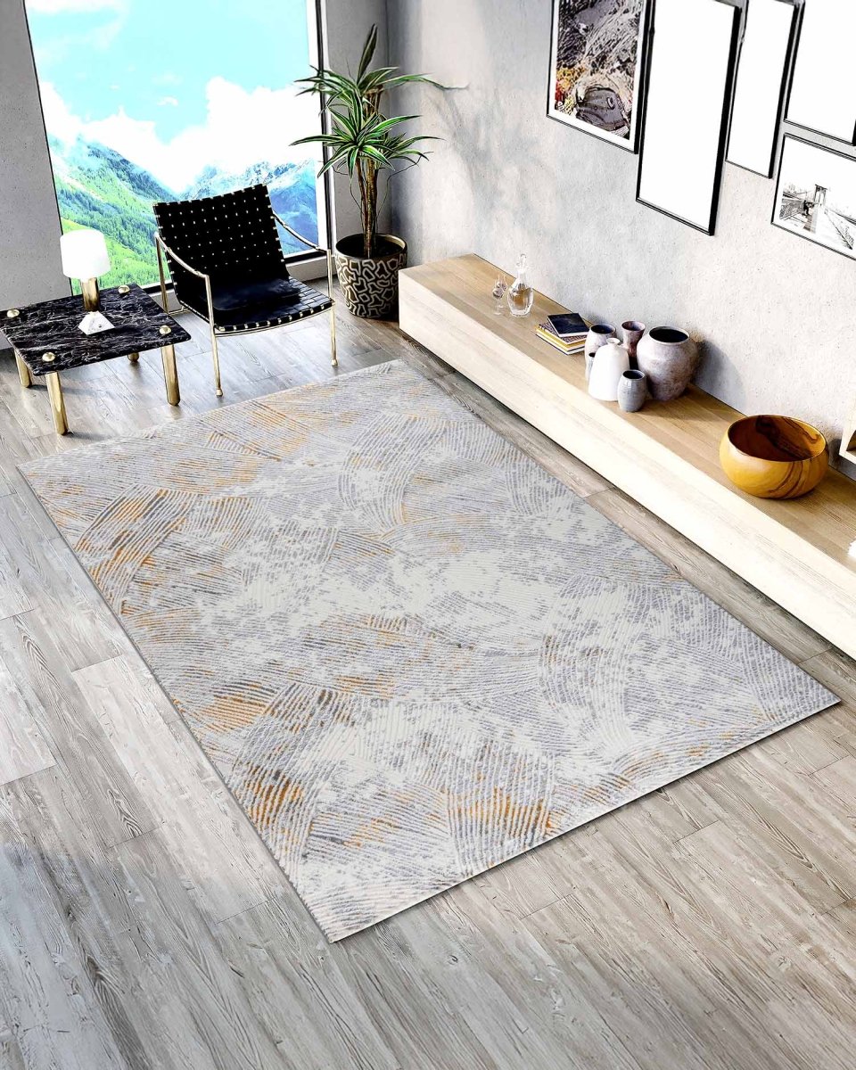 Alfombra Gamma 731A Dorado Plateado Kodaz Carpet