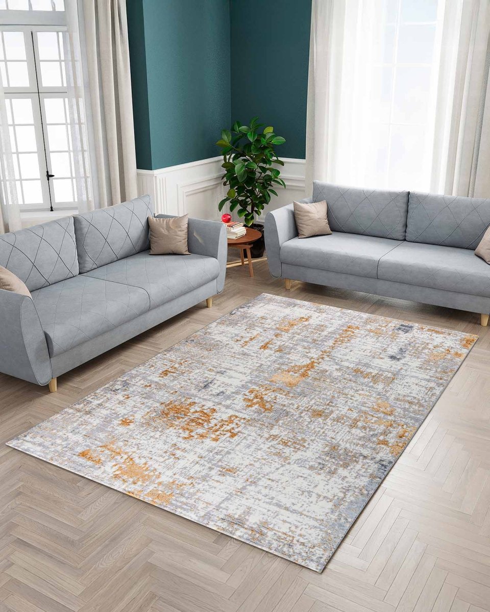 Alfombra Gamma 735A Gris Dorado Kodaz Carpet