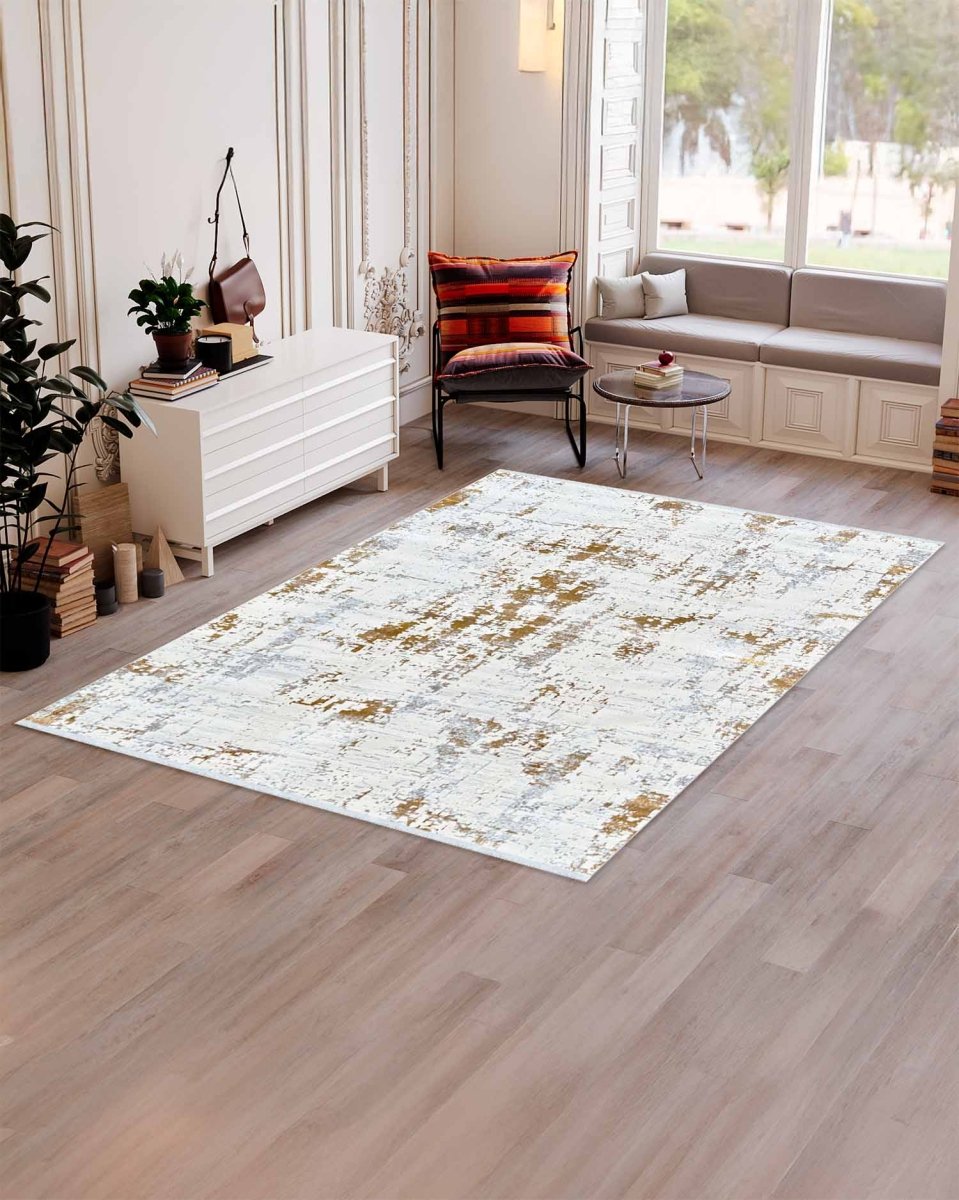 Alfombra Lotus 411 Blanco Dorado Kodaz Carpet