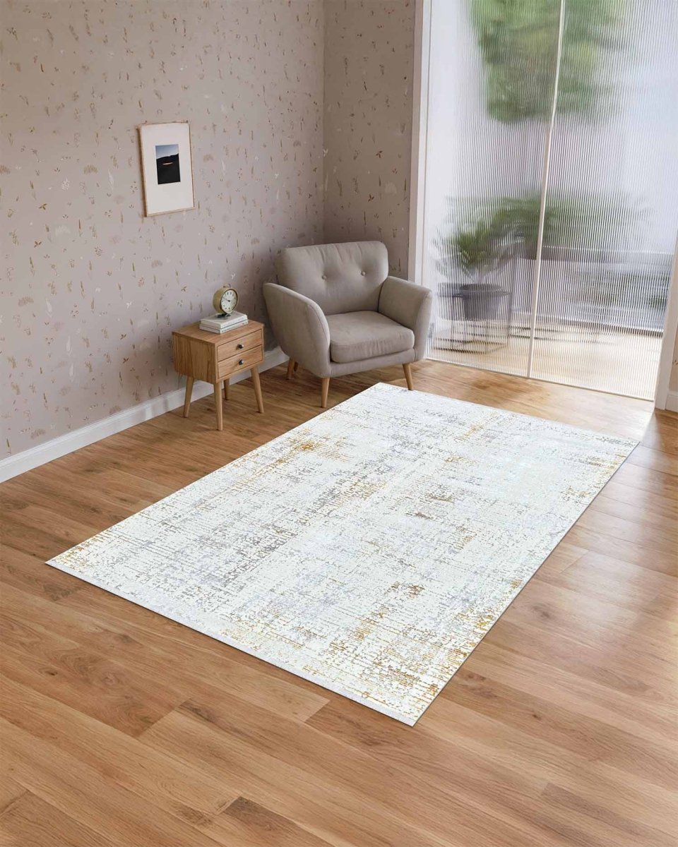 Alfombra Lotus 434 Blanco Dorado Kodaz Carpet