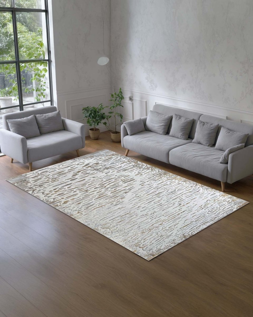 Alfombra Arte 8429 Blanco Dorado Kodaz Carpet