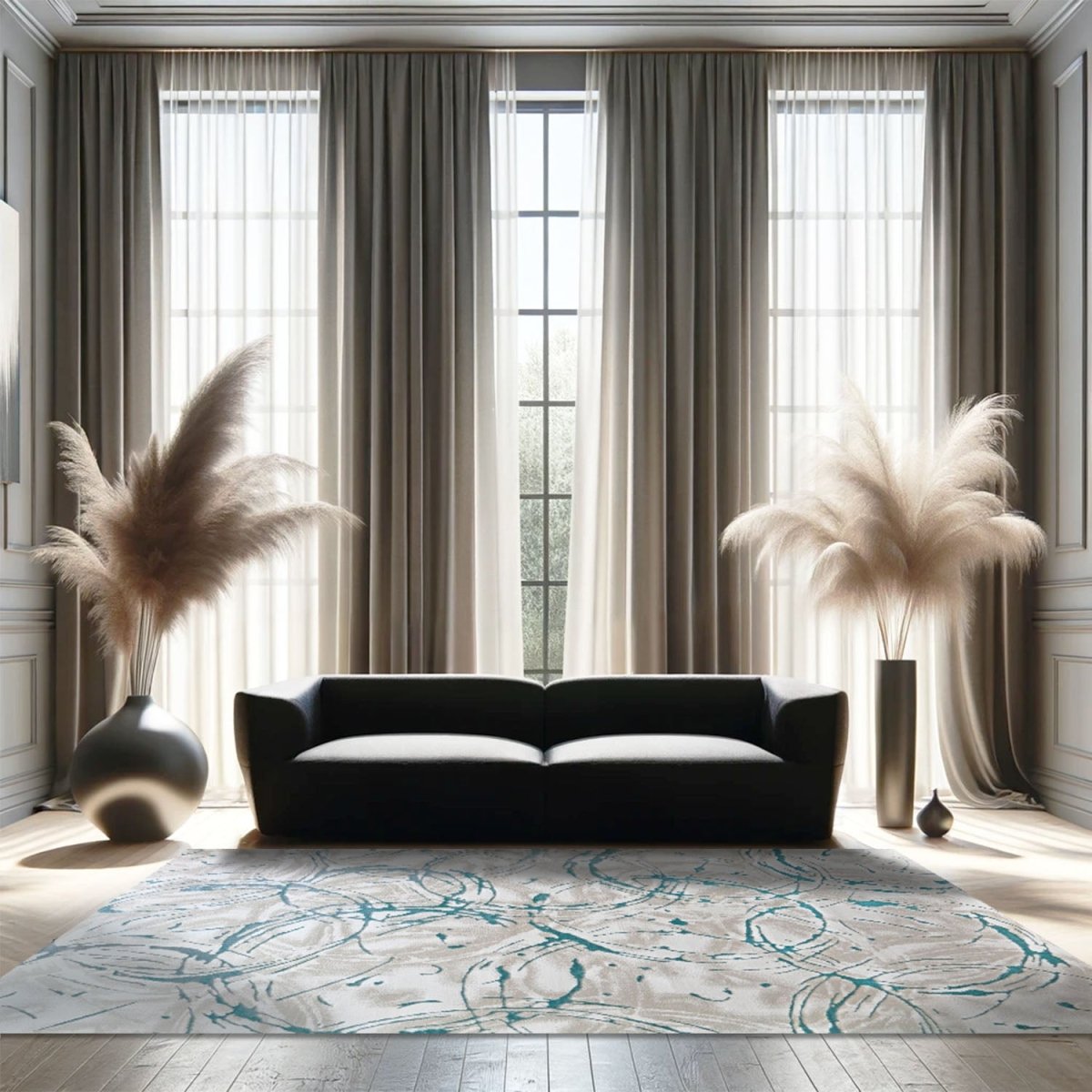 Delta 554A Beige Azul | Alfombra Kodaz Carpet