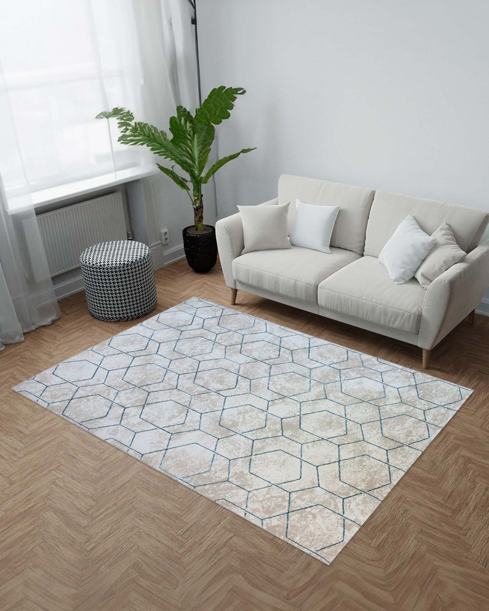 Alfombra Gamma 362A Beige Azul Kodaz Carpet