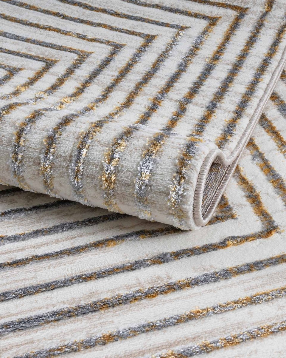 Alfombra Gamma 633A Beige Gris Dorado Kodaz Carpet