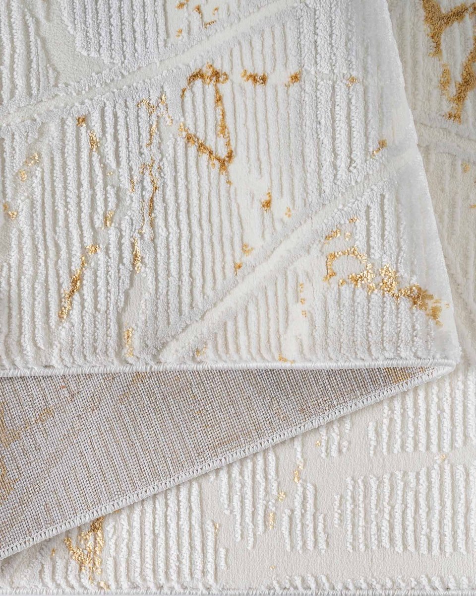 Alfombra Gamma 684A Blanco Dorado Kodaz Carpet