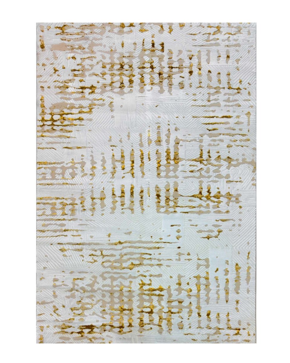 Alfombra Gamma 697A Blanco Dorado Kodaz Carpet