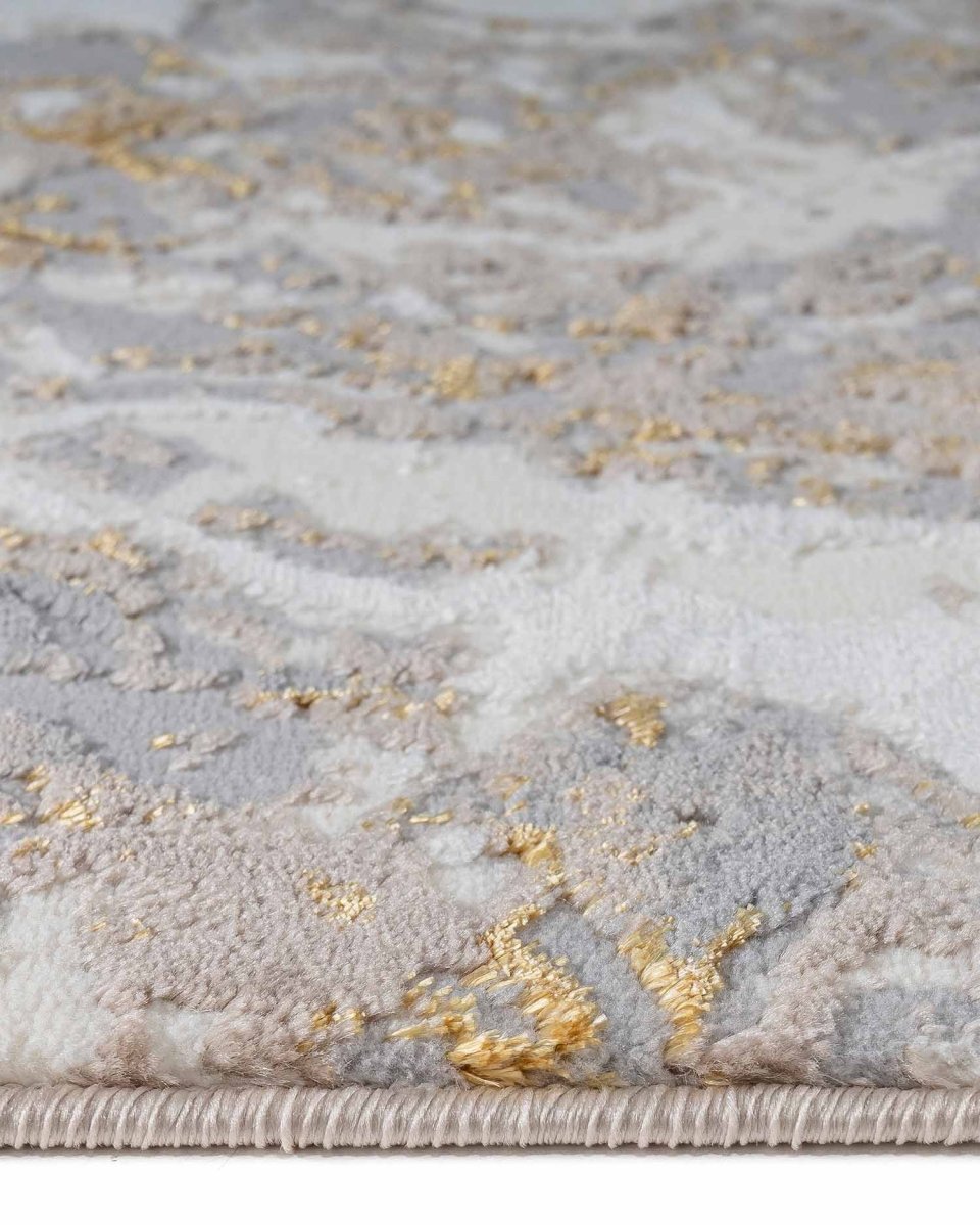 Alfombra Gamma 728A Gris Dorado Kodaz Carpet