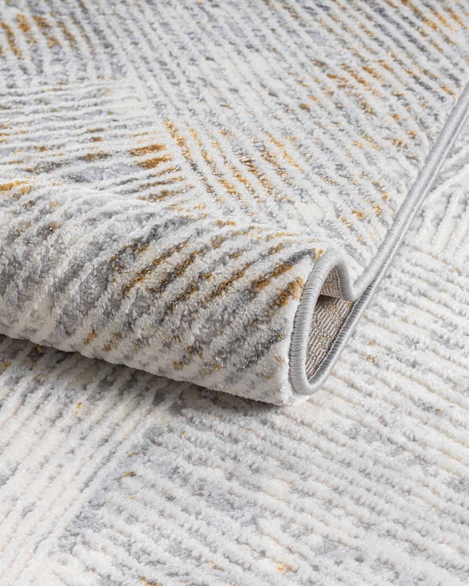 Alfombra Gamma 731A Dorado Plateado Kodaz Carpet