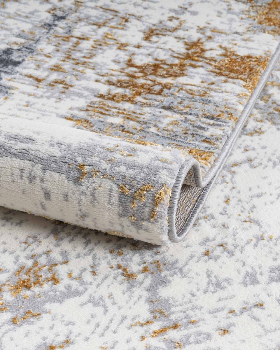 Alfombra Gamma 735A Gris Dorado Kodaz Carpet