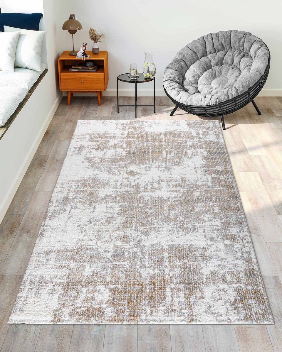 Alfombra Gamma 742A Gris Dorado Kodaz Carpet