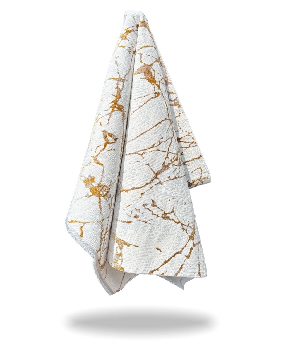 Alfombra Lotus 418 Blanco Dorado Kodaz Carpet