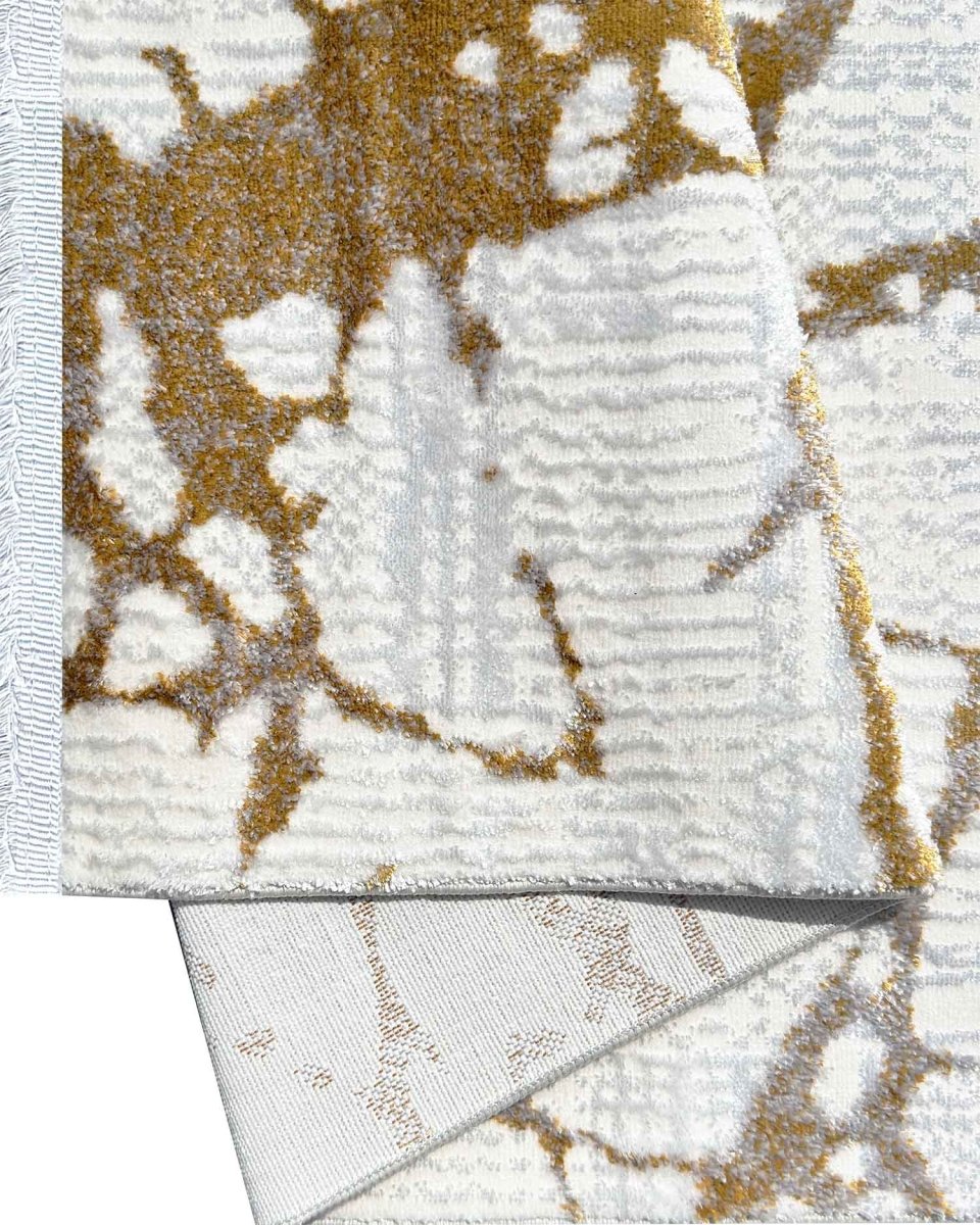 Alfombra Lotus 418 Blanco Dorado Kodaz Carpet