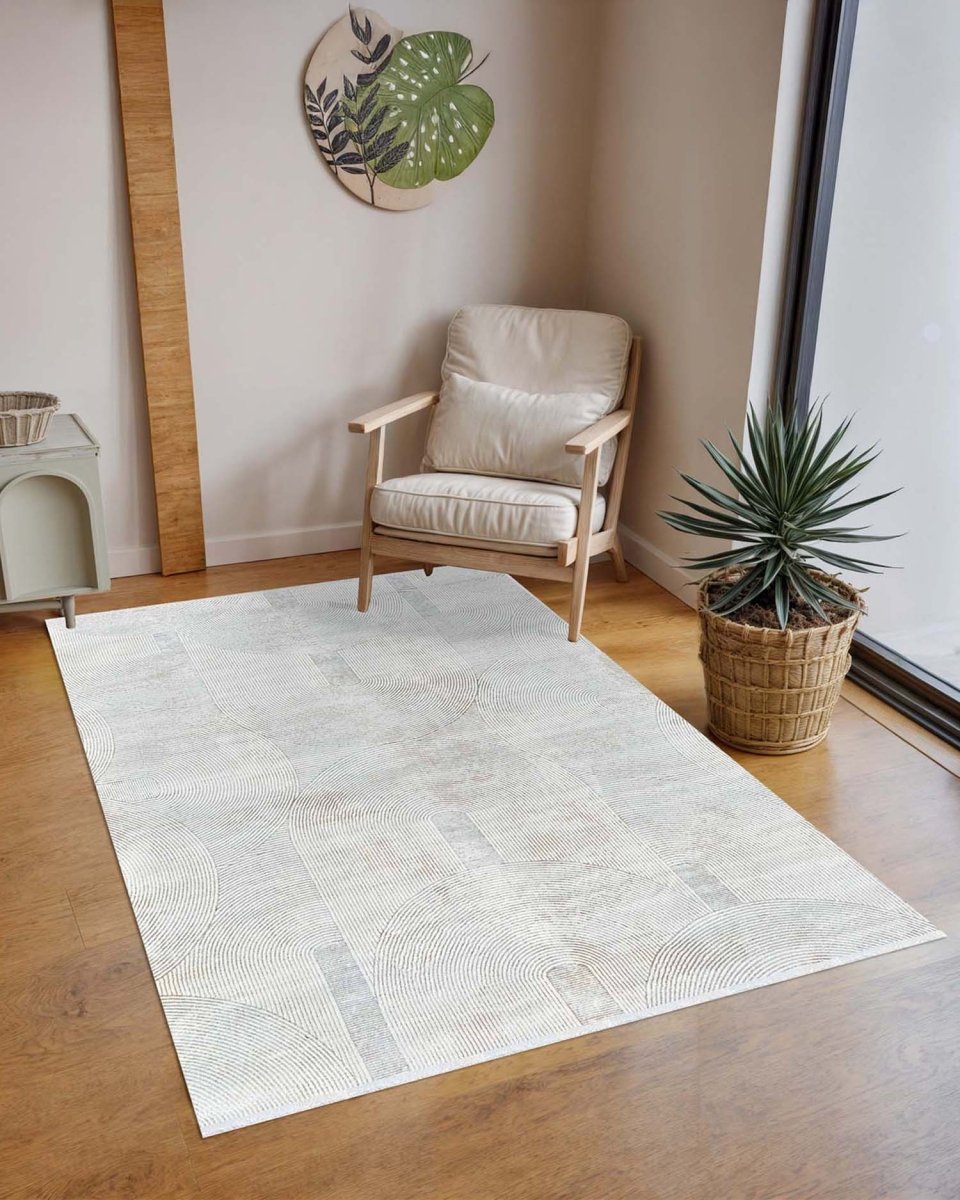 Alfombra Lotus 427 Beige Plateado Kodaz Carpet