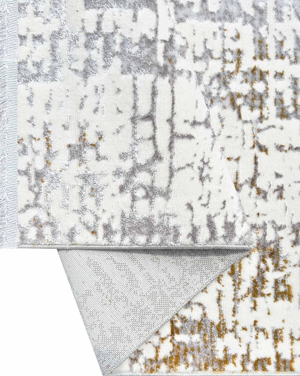 Alfombra Lotus 434 Blanco Dorado Kodaz Carpet