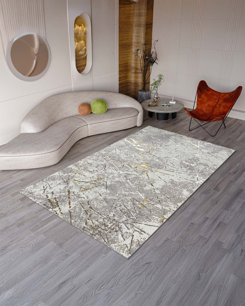 Alfombra Prada 1435A Gris Dorado Kodaz Carpet