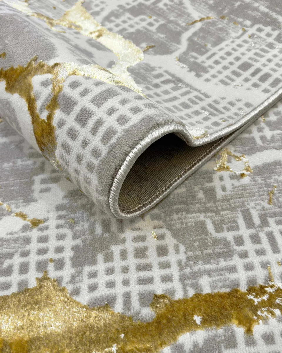 Alfombra Prada 658A Gris Dorado  Kodaz Carpet