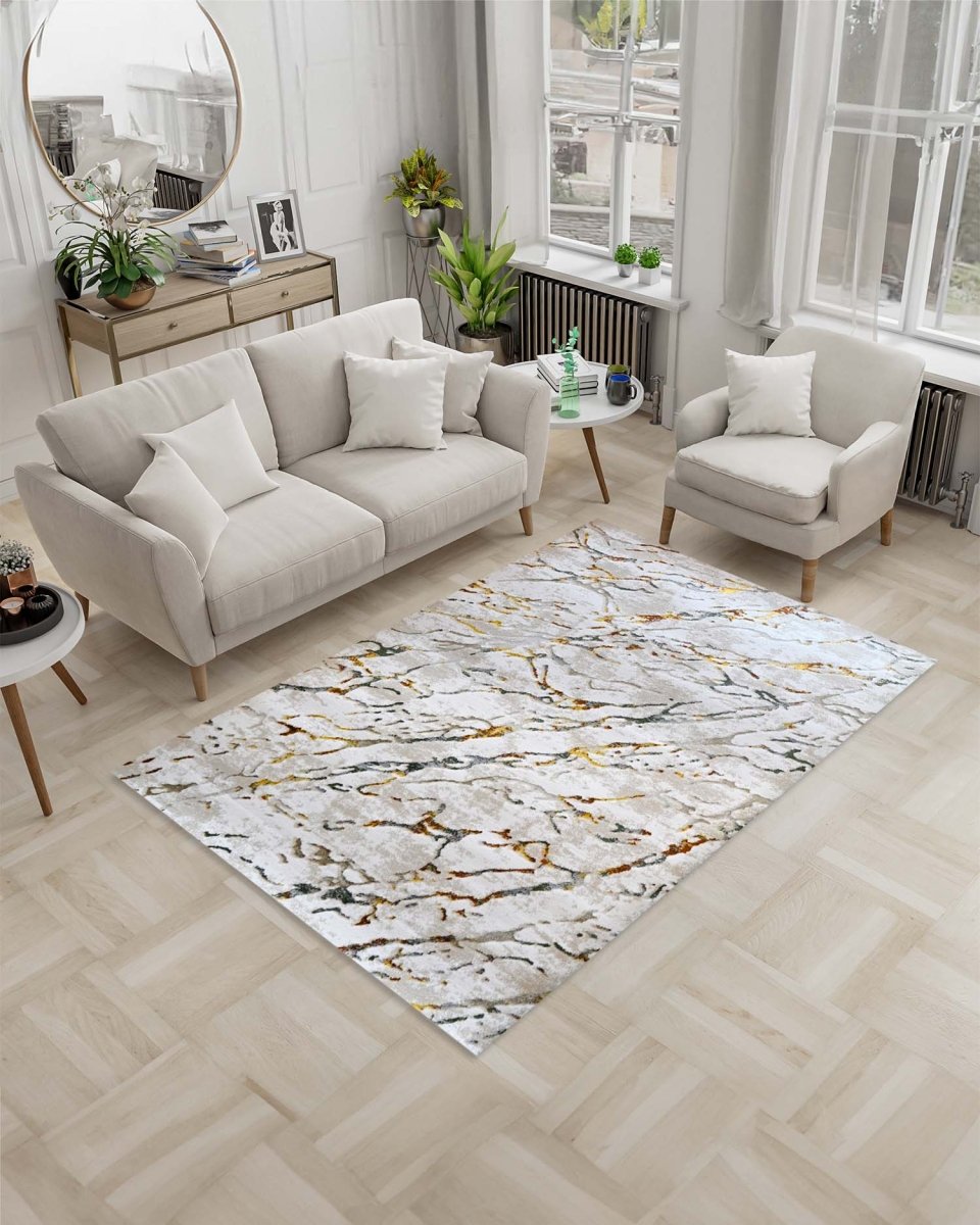 Alfombra Zeta 428A Beige Dorado Kodaz Carpet